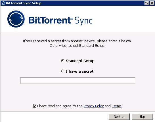 BitTorrent Sync (1) Click to enlarge